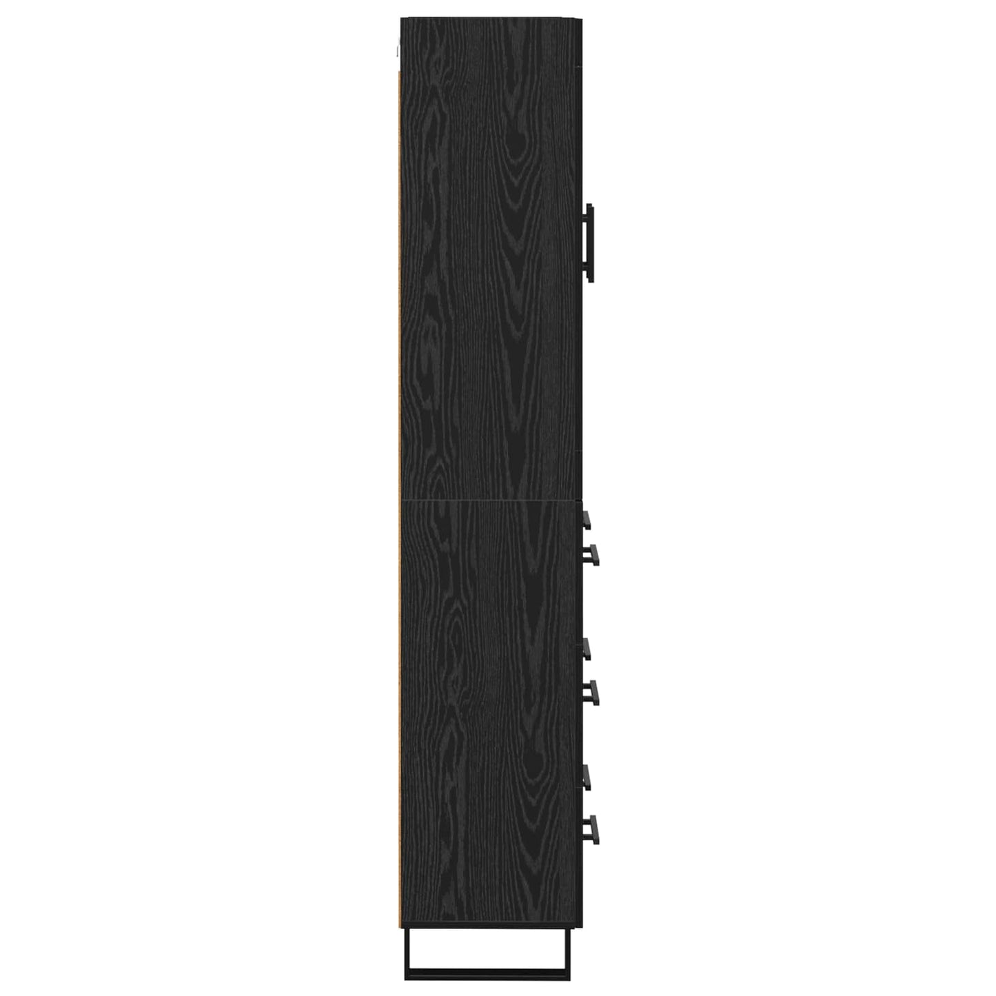 vidaXL Highboard 2 pcs Schwarz Eichen-Optik Engineered Wood und Glas