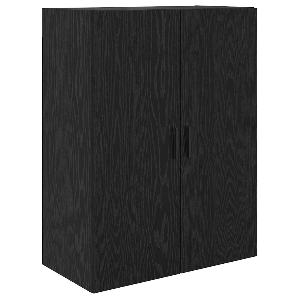 vidaXL Highboard 2 pcs Schwarz Eichen-Optik Engineered Wood und Glas