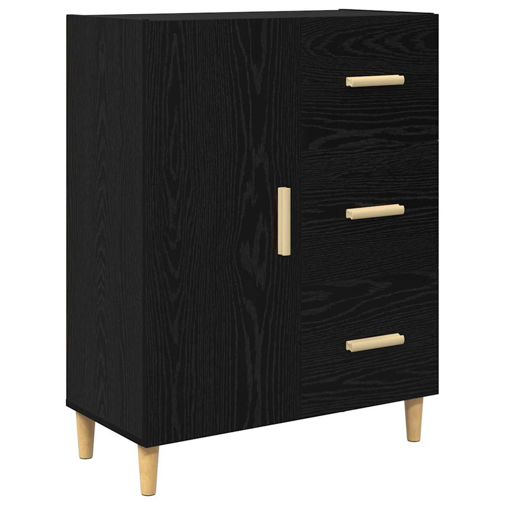 Highboard Schwarz Eichen-Optik 34,5 x 34 x 180 cm Holzwerkstoff