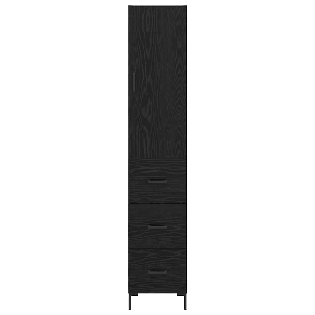 vidaXL Highboard Schwarz Eichen-Optik 34,5 x 34 x 180 cm Holzwerkstoff