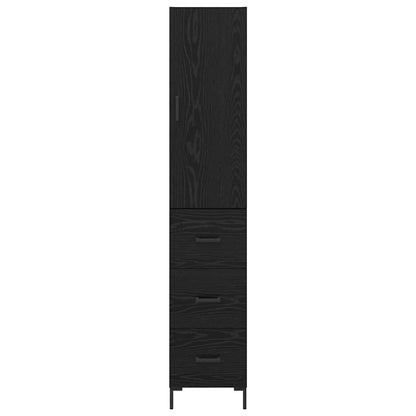 vidaXL Highboard Schwarz Eichen-Optik 34,5 x 34 x 180 cm Holzwerkstoff