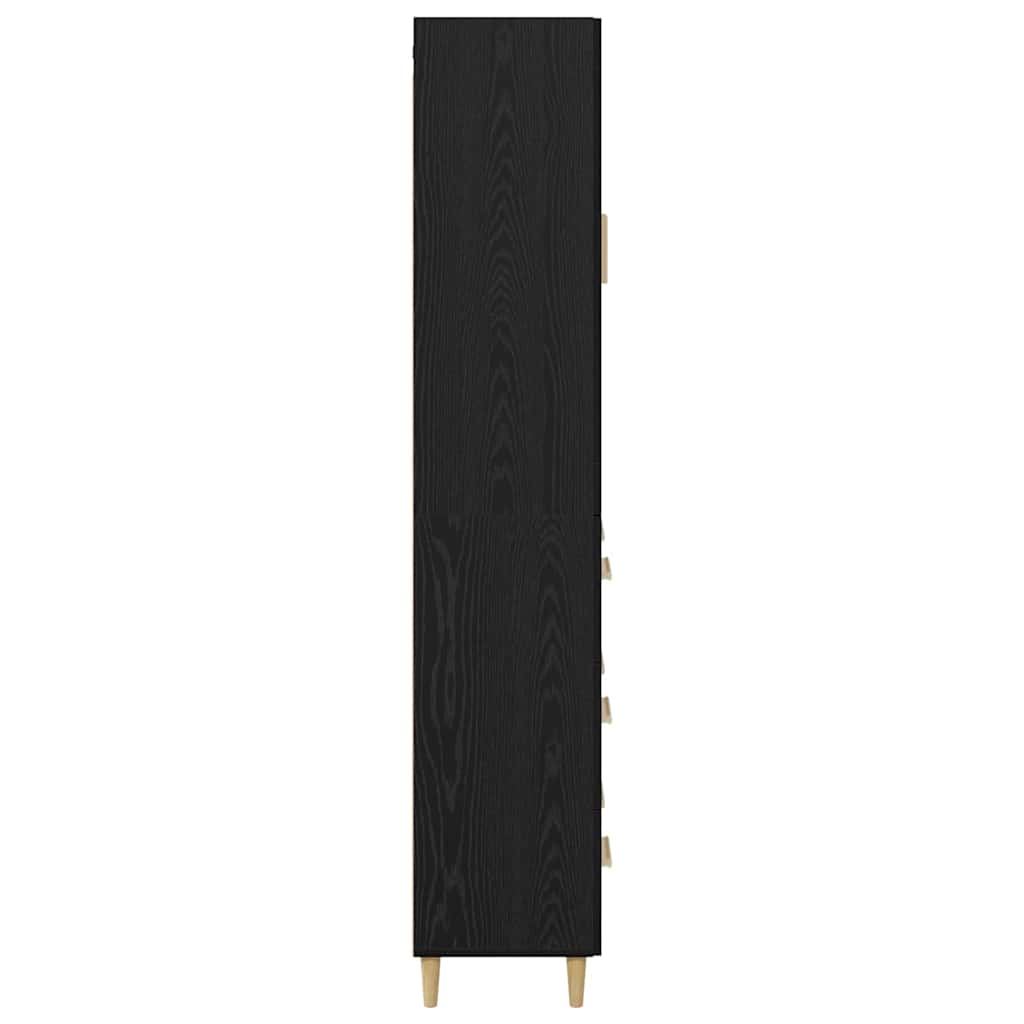 vidaXL Bahut haut noir aspect chêne 69,5 x 34 x 180 cm