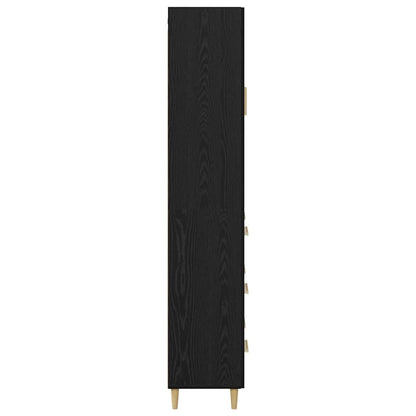 vidaXL Bahut haut noir aspect chêne 69,5 x 34 x 180 cm