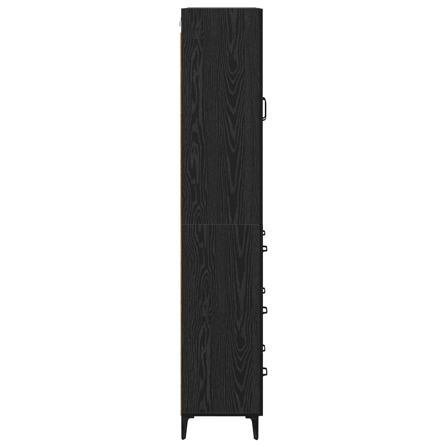 vidaXL Buffet haut noir aspect chêne 69,5 x 34 x 180 cm Bois d'ingénierie
