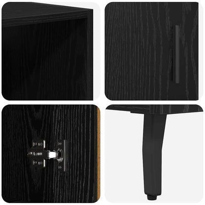 vidaXL Bahut haut noir aspect chêne 69,5 x 34 x 180 cm