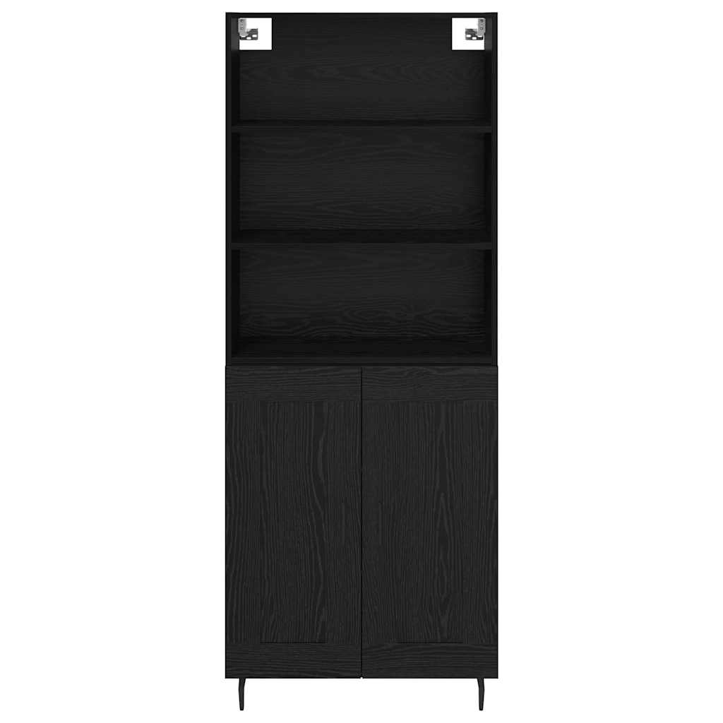 vidaXL Bahut haut noir aspect chêne 69,5 x 34 x 180 cm
