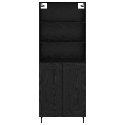 vidaXL Bahut haut noir aspect chêne 69,5 x 34 x 180 cm