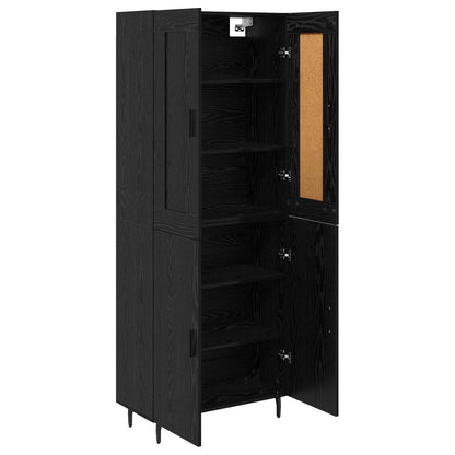 vidaXL Highboard 2 pcs Schwarz Eichen-Optik Holzwerkstoff