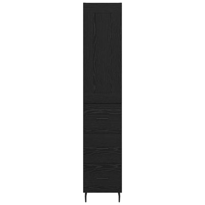 vidaXL Highboard Schwarz Eichen-Optik 34,5 x 34 x 180 cm Holzwerkstoff