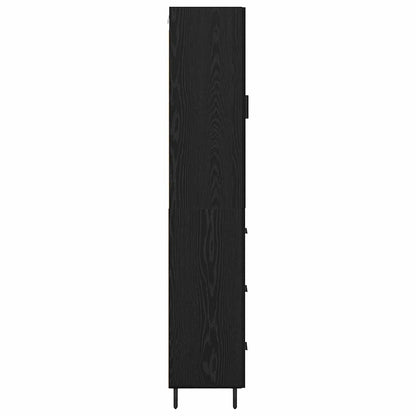 vidaXL Highboard Schwarz Eichen-Optik 34,5 x 34 x 180 cm Holzwerkstoff