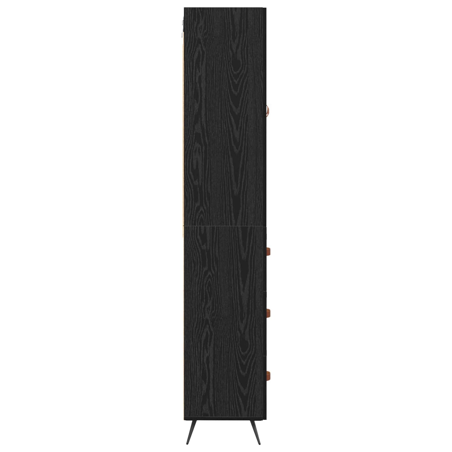 vidaXL Buffet haut noir aspect chêne 69,5 x 34 x 180 cm Bois d'ingénierie