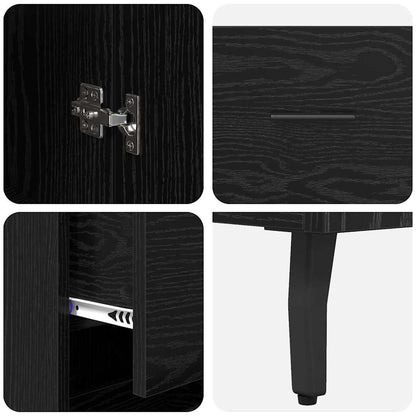 vidaXL Highboard Schwarz Eichen-Optik 34,5 x 34 x 180 cm Holzwerkstoff