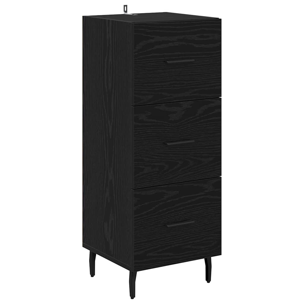 vidaXL Highboard Schwarz Eichen-Optik 34,5 x 34 x 180 cm Holzwerkstoff