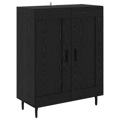vidaXL Highboard 2 pcs Schwarz Eichen-Optik Engineered Wood und Glas