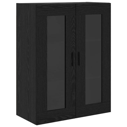 vidaXL Highboard 2 pcs Schwarz Eichen-Optik Engineered Wood und Glas