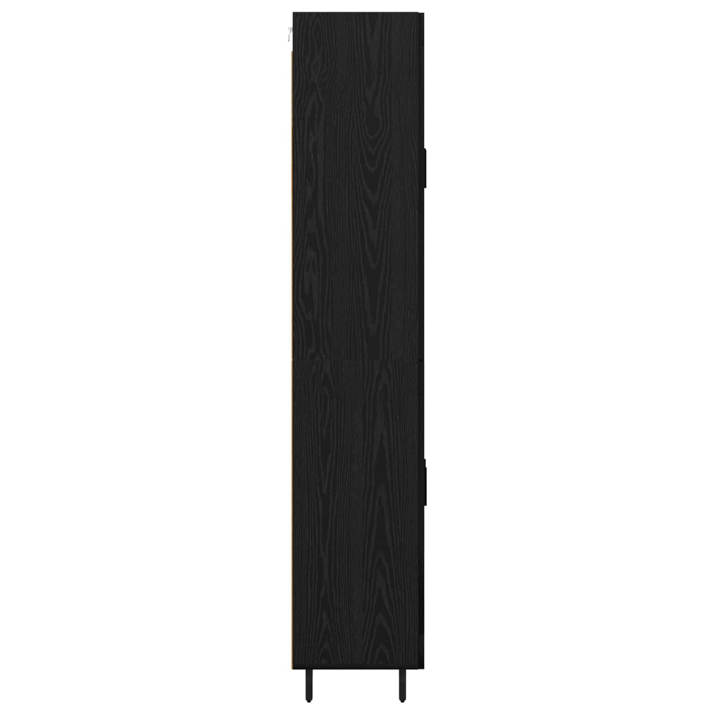 vidaXL Highboard 2 pcs Schwarz Eichen-Optik Engineered Wood und Glas
