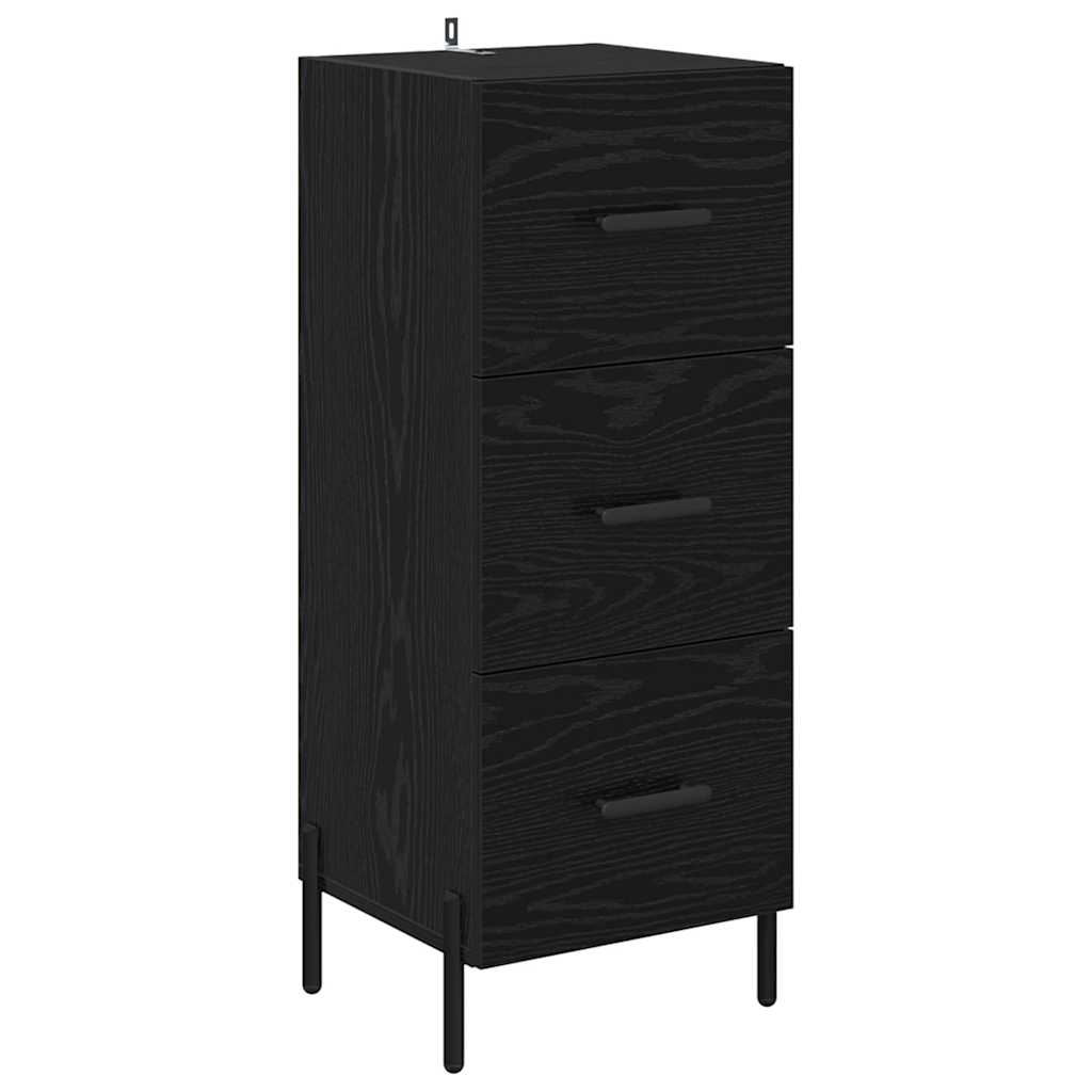 vidaXL Highboard Schwarz Eichen-Optik 34,5 x 34 x 180 cm Holzwerkstoff
