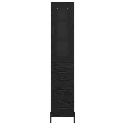 vidaXL Highboard Schwarz Eichen-Optik 34,5 x 34 x 180 cm Holzwerkstoff