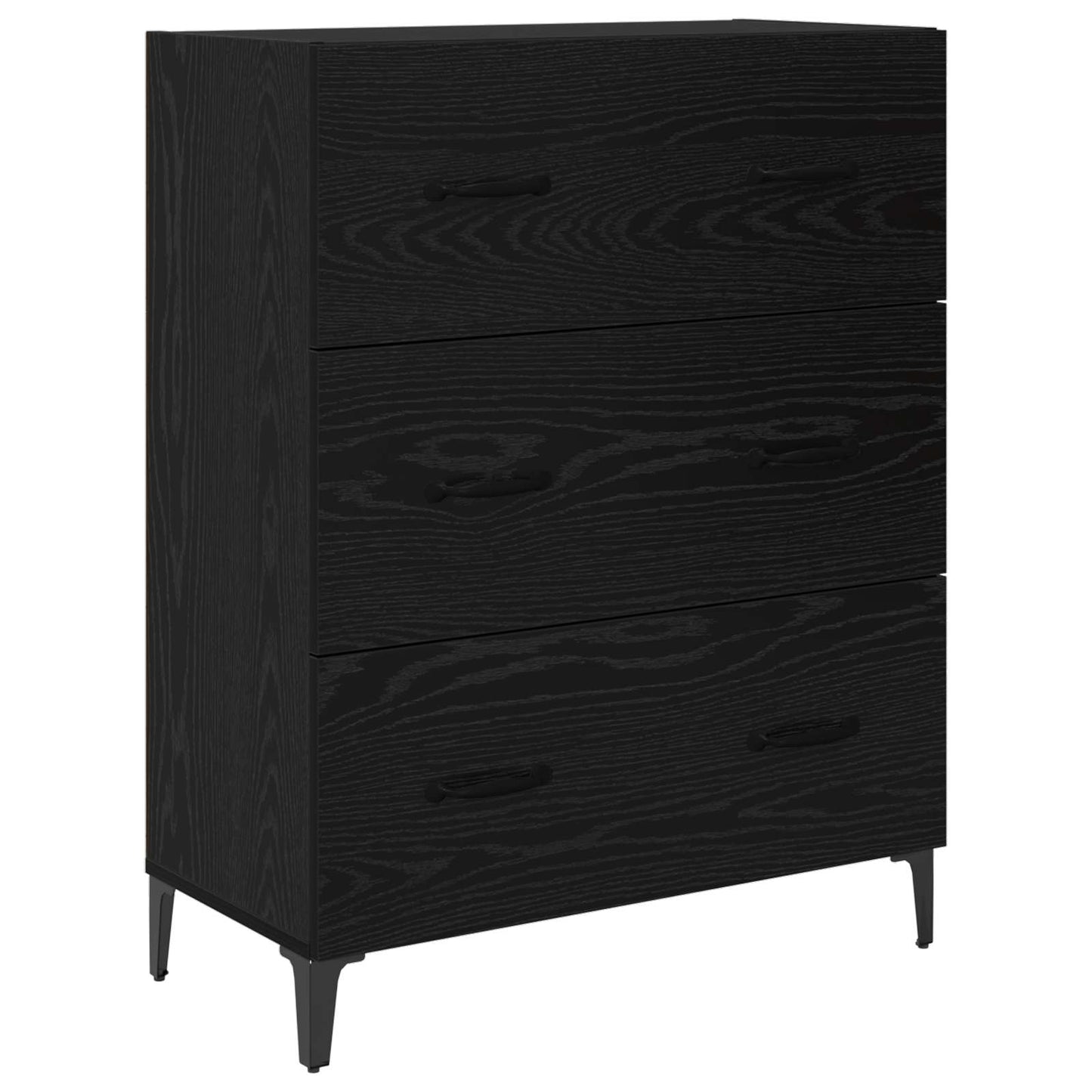 vidaXL Buffet haut noir aspect chêne 69,5 x 34 x 180 cm Bois d'ingénierie