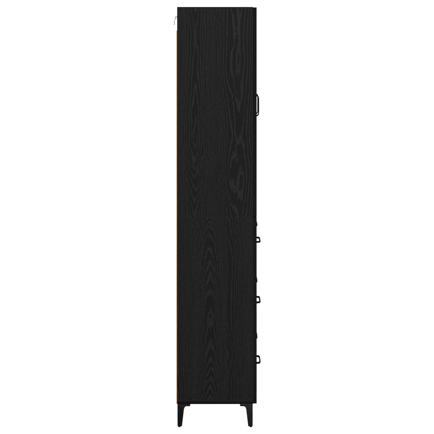 vidaXL Buffet haut noir aspect chêne 69,5 x 34 x 180 cm Bois d'ingénierie