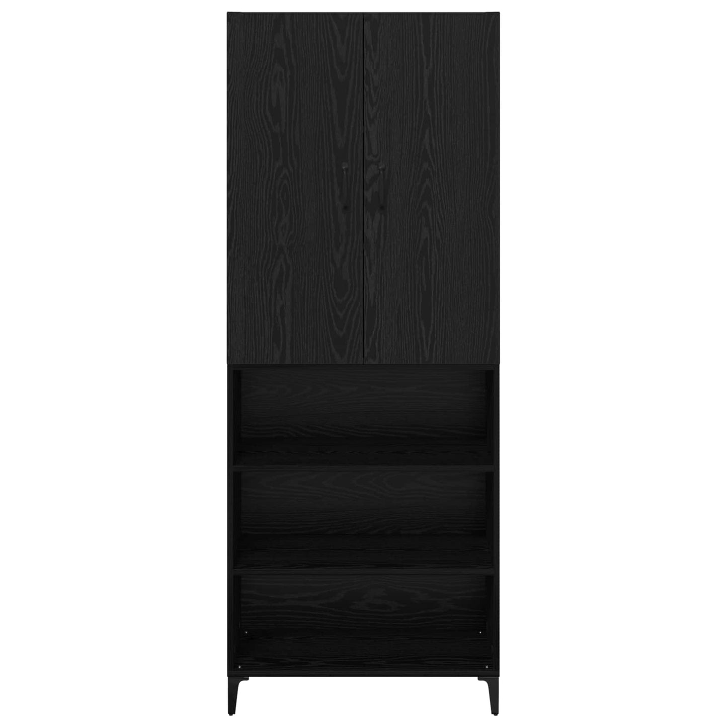Highboard Schwarz Eichen-Optik 69,5 x 34 x 180 cm Holzwerkstoff