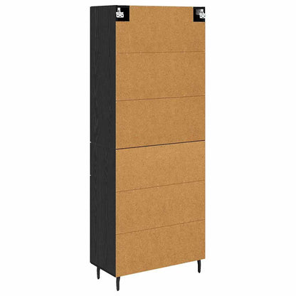 vidaXL Highboard 2 pcs Schwarz Eichen-Optik Holzwerkstoff