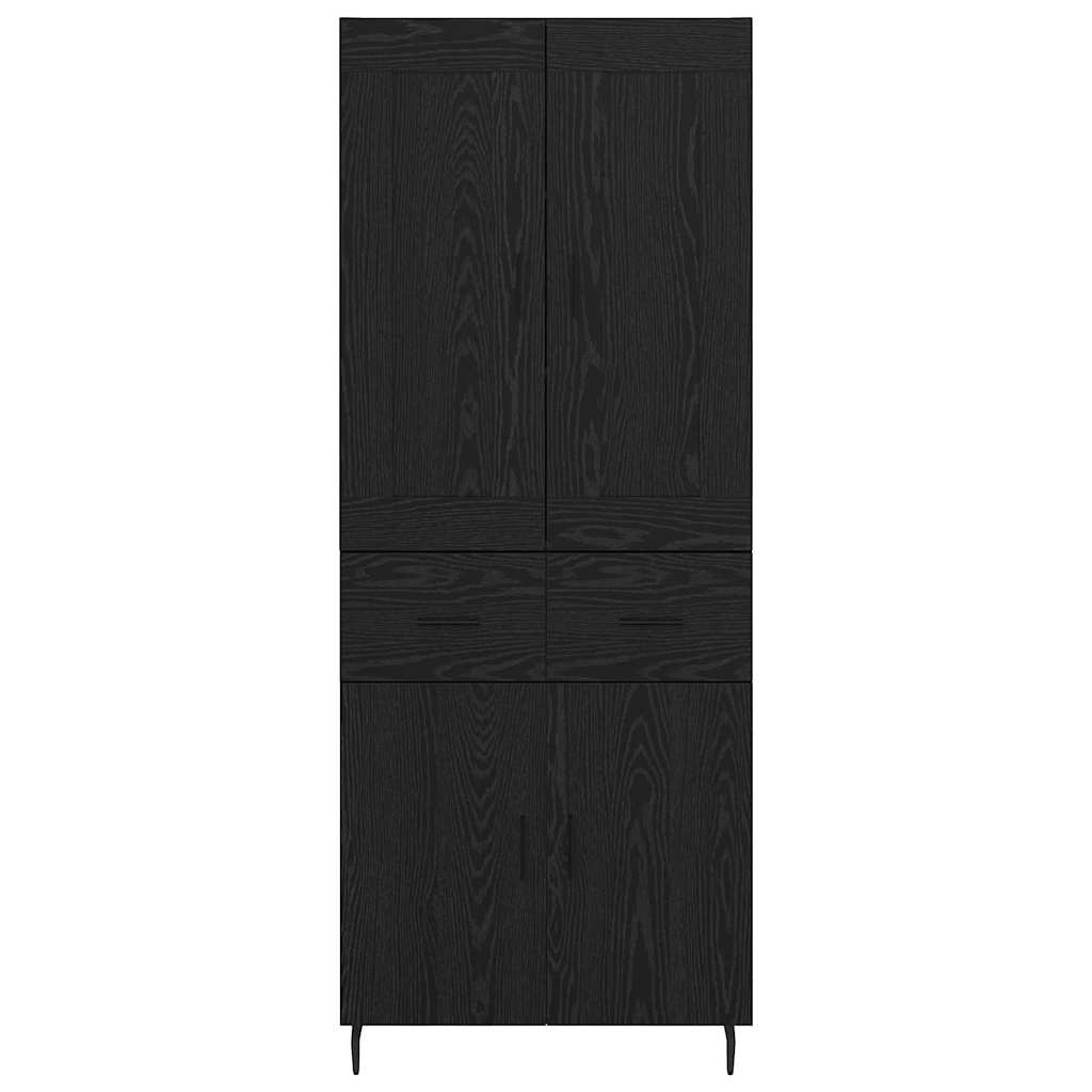vidaXL Highboard 2 pcs Schwarz Eichen-Optik Holzwerkstoff
