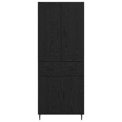 vidaXL Highboard 2 pcs Schwarz Eichen-Optik Holzwerkstoff