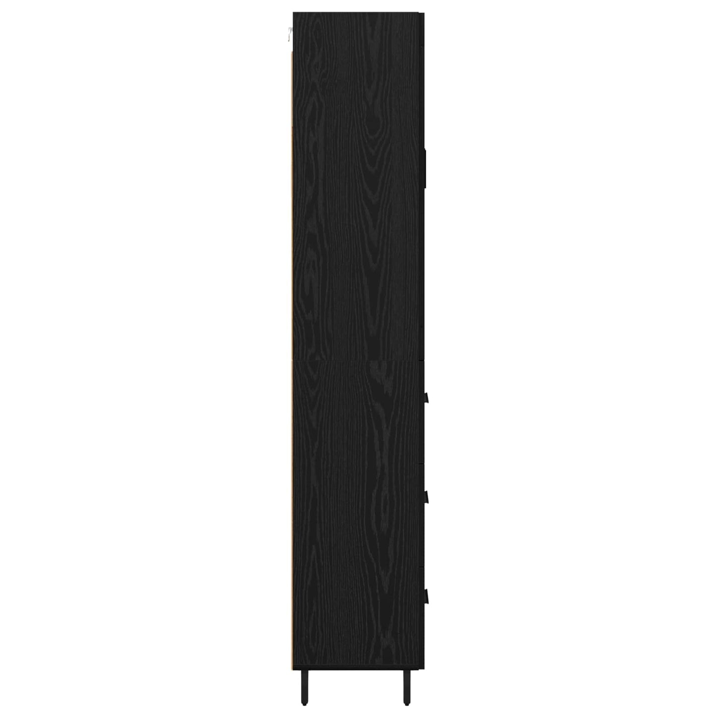 vidaXL Highboard 2 pcs Schwarz Eichen-Optik Engineered Wood und Glas