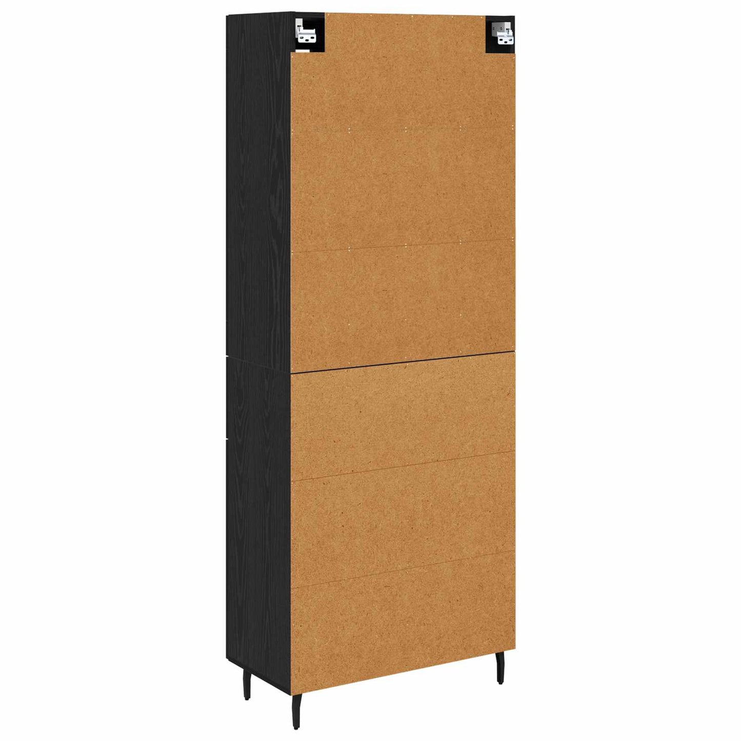 vidaXL Highboard 2 pcs Schwarz Eichen-Optik Engineered Wood und Glas