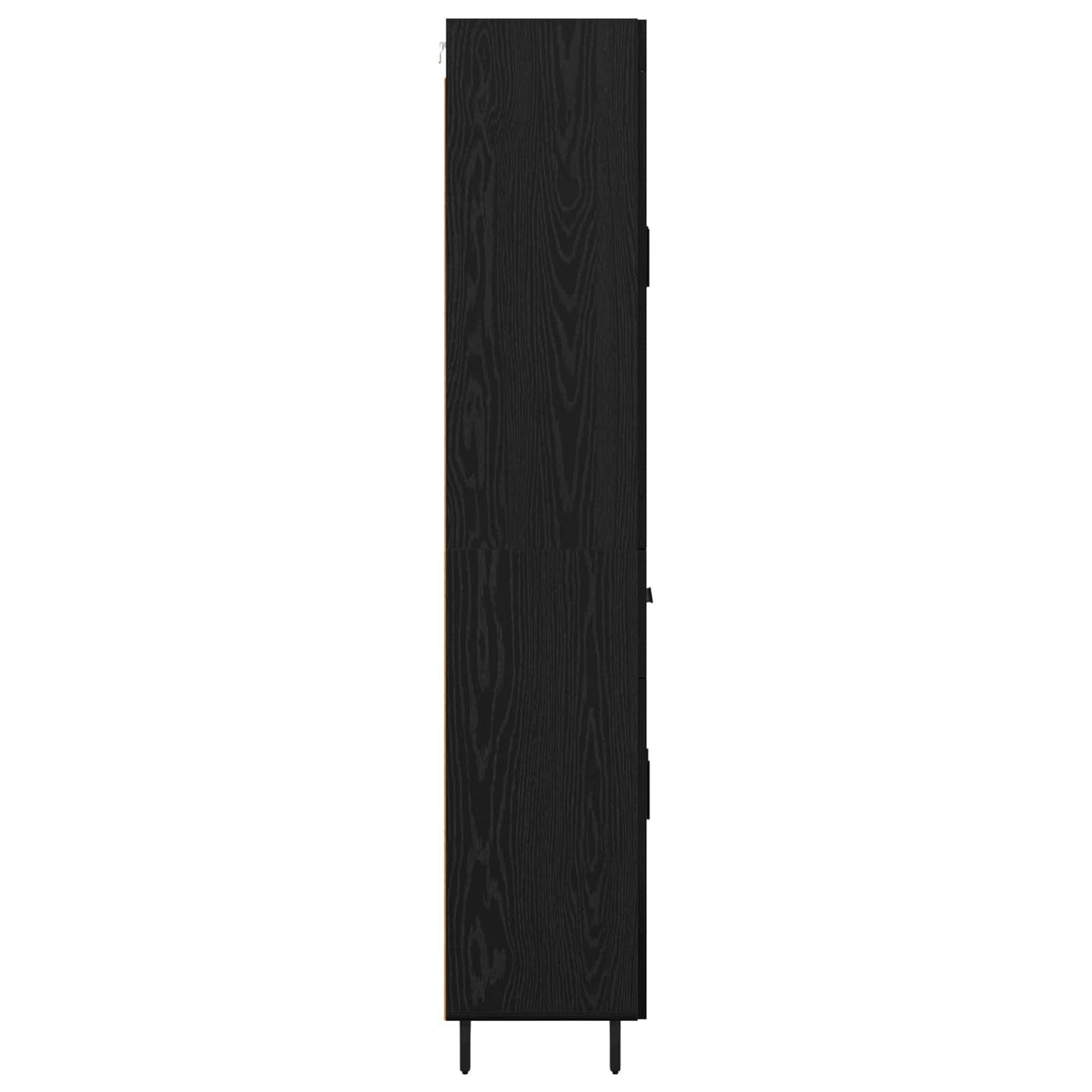 vidaXL Highboard 2 pcs Schwarz Eichen-Optik Engineered Wood und Glas