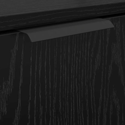 vidaXL Ensemble de meubles de salle de bain 4 pcs Noir aspect chêne Aggloméré