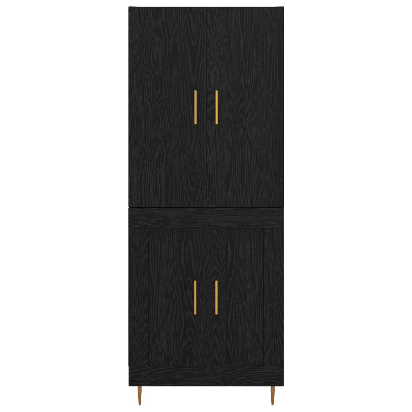 vidaXL Buffet haut noir aspect chêne 69,5 x 34 x 180 cm Bois d'ingénierie