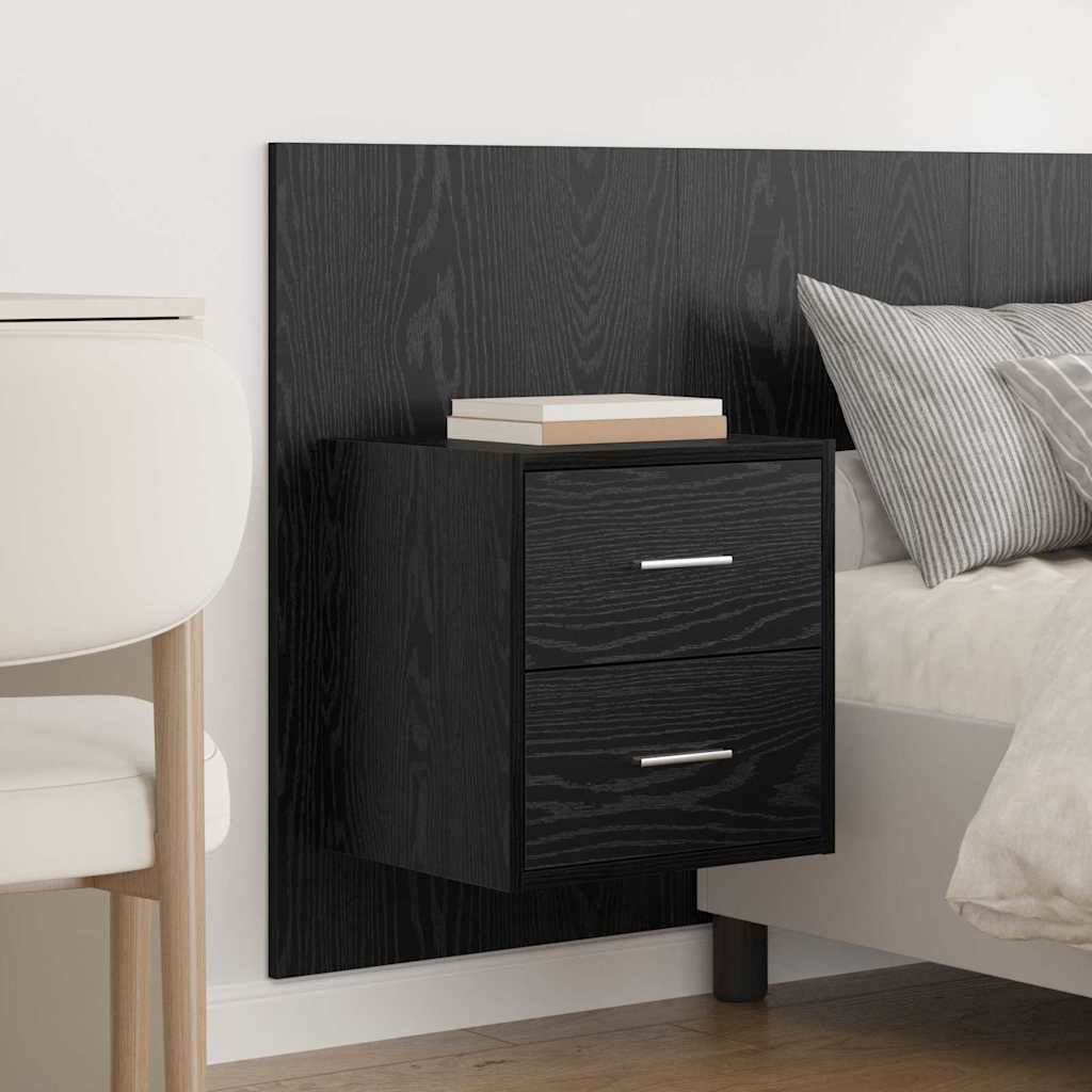 vidaXL Kopfteil mit Schrank 3 Stück Schwarz Eichen-Optik Holzwerkstoff