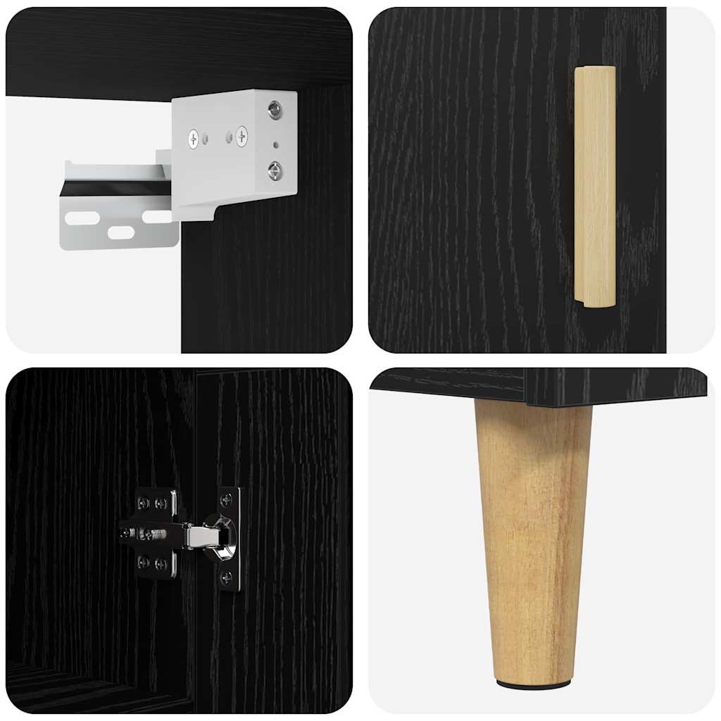 vidaXL Highboard Schwarz Eichen-Optik 69,5 x 32,5 x 180 cm