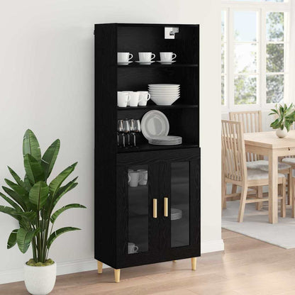 vidaXL Highboard Schwarz Eichen-Optik 69,5 x 32,5 x 180 cm