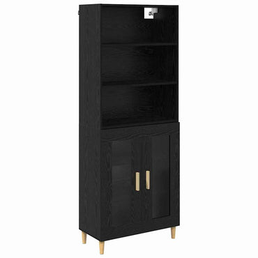 vidaXL Highboard Schwarz Eichen-Optik 69,5 x 32,5 x 180 cm