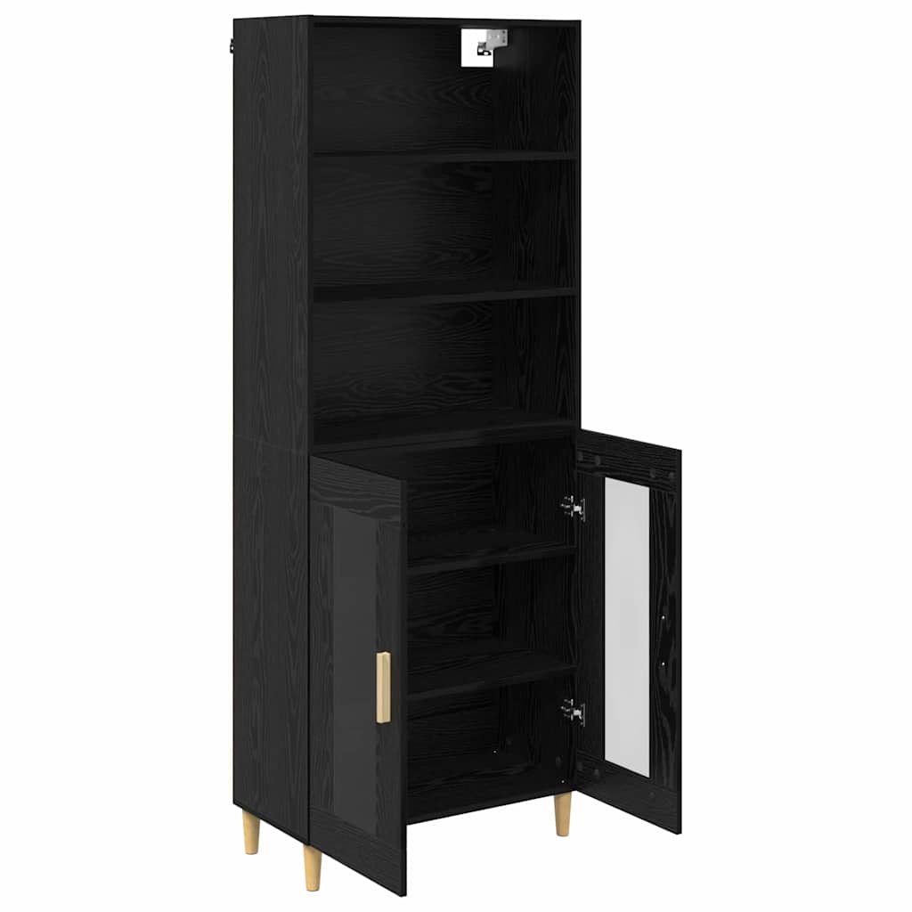 vidaXL Highboard Schwarz Eichen-Optik 69,5 x 32,5 x 180 cm