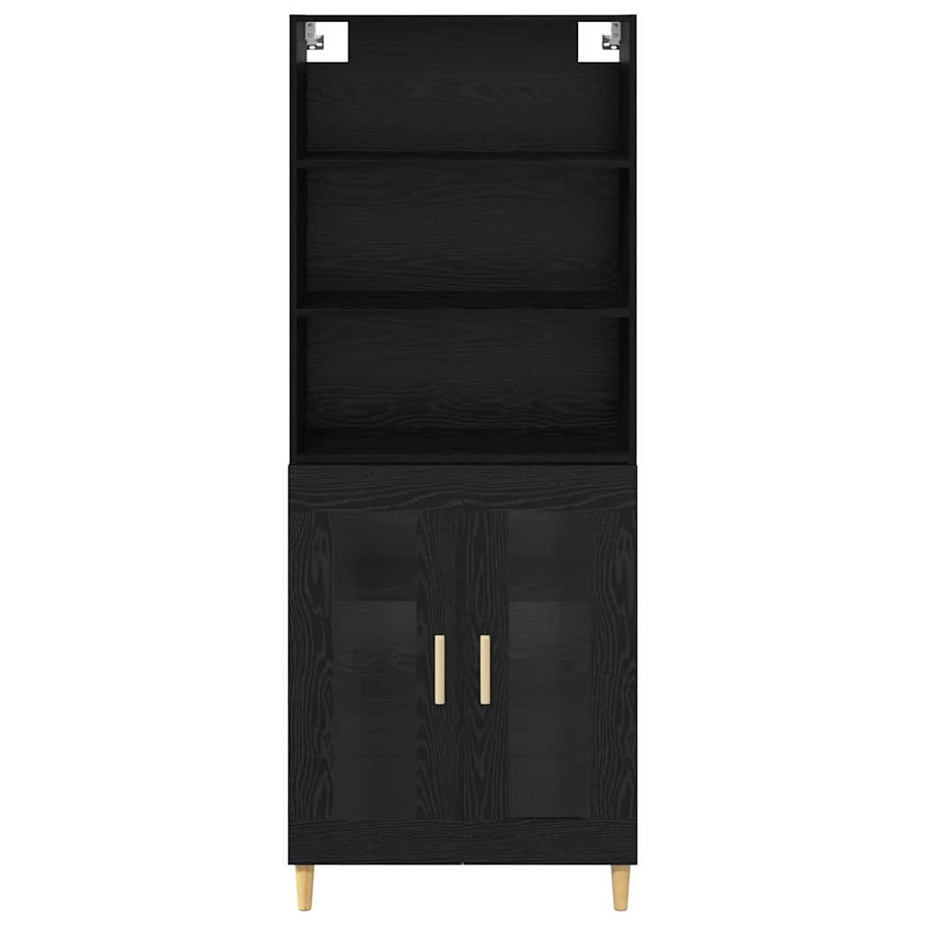 vidaXL Highboard Schwarz Eichen-Optik 69,5 x 32,5 x 180 cm