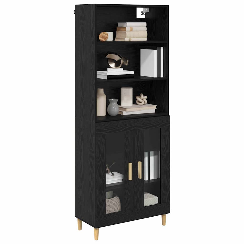 vidaXL Highboard Schwarz Eichen-Optik 69,5 x 32,5 x 180 cm
