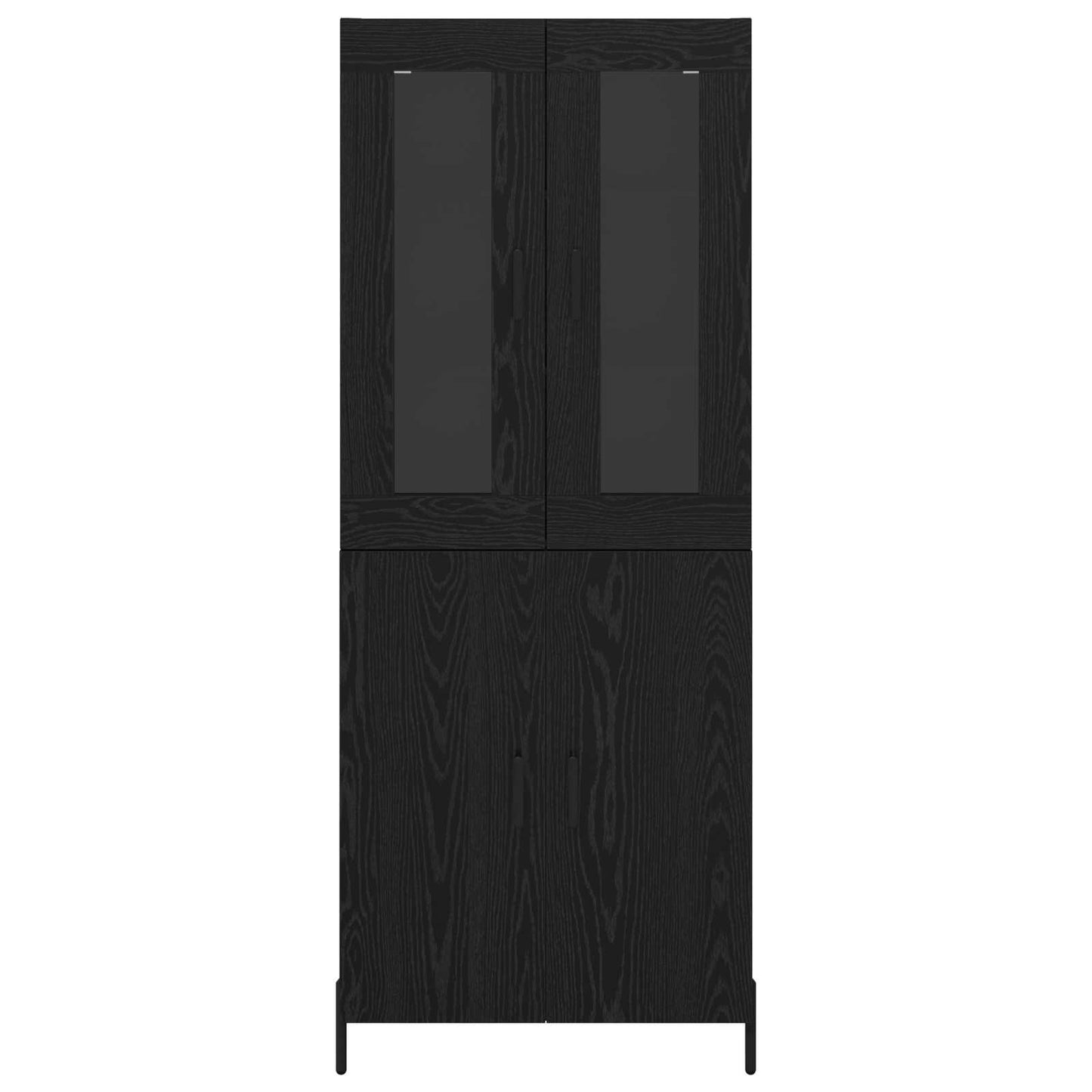 Highboard Schwarz Eichen-Optik 69,5 x 34 x 180 cm Holzwerkstoff