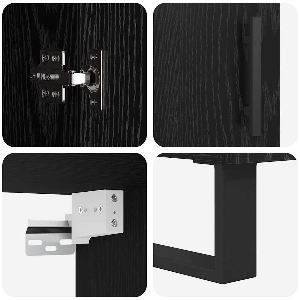 vidaXL Highboard 2 pcs Schwarz Eichen-Optik 69,5 x 34 x 180 cm
