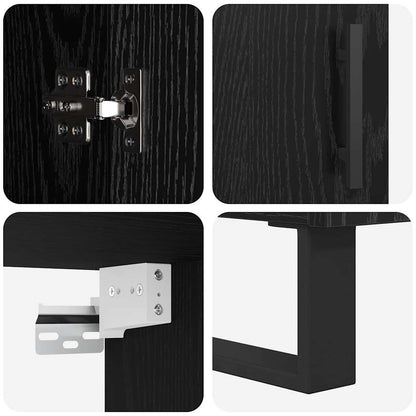 vidaXL Highboard 2 pcs Schwarz Eichen-Optik 69,5 x 34 x 180 cm