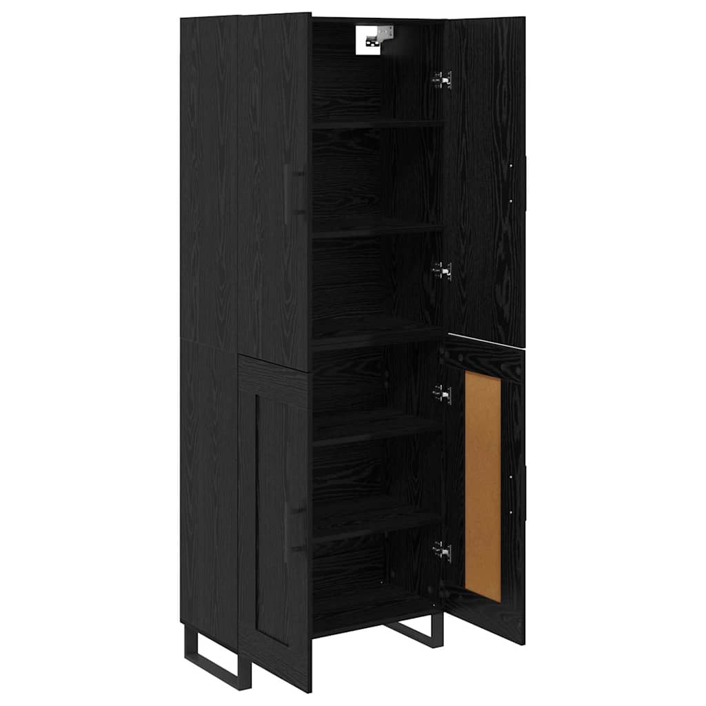 vidaXL Highboard 2 pcs Schwarz Eichen-Optik 69,5 x 34 x 180 cm