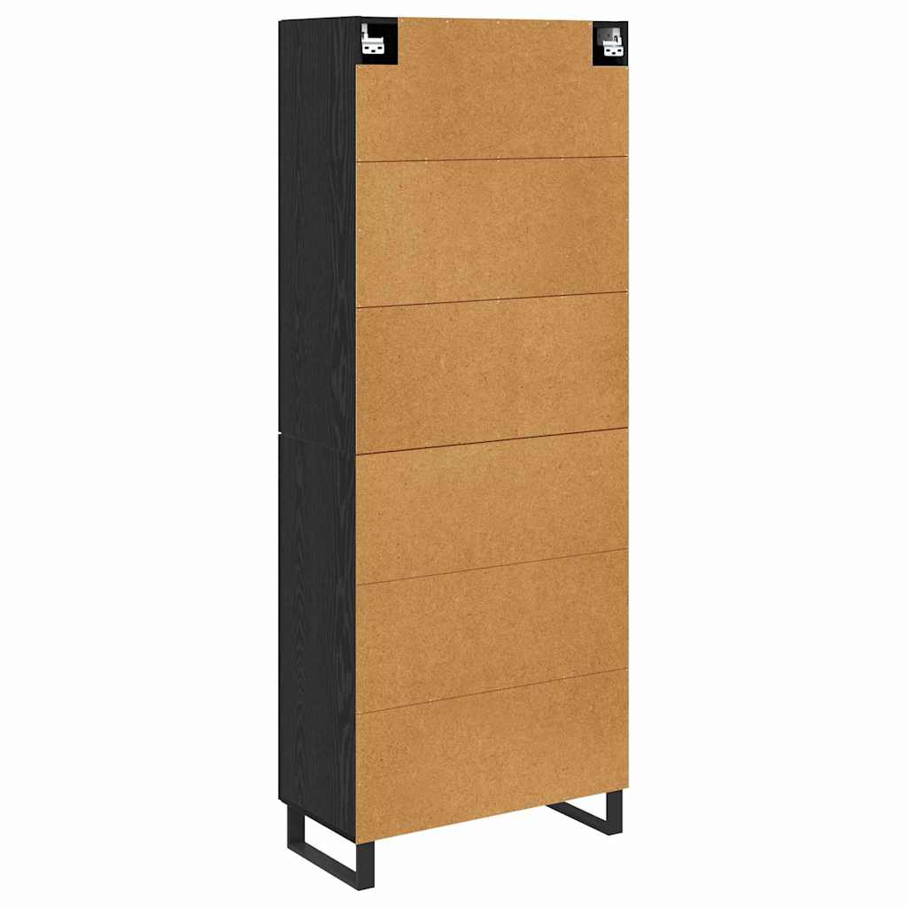 vidaXL Highboard 2 pcs Schwarz Eichen-Optik 69,5 x 34 x 180 cm