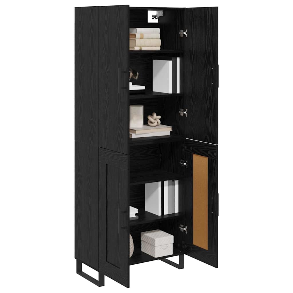 vidaXL Highboard 2 pcs Schwarz Eichen-Optik 69,5 x 34 x 180 cm