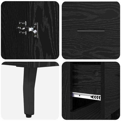vidaXL Bahut haut noir aspect chêne 69,5 x 34 x 180 cm
