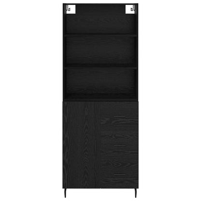 vidaXL Bahut haut noir aspect chêne 69,5 x 34 x 180 cm