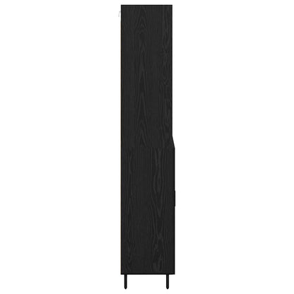 vidaXL Bahut haut noir aspect chêne 69,5 x 34 x 180 cm