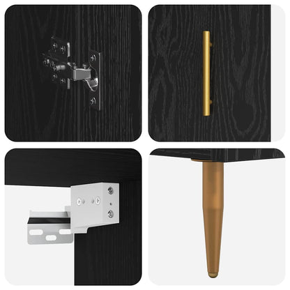 vidaXL Highboard 2 pcs Schwarz Eichen-Optik Holzwerkstoff